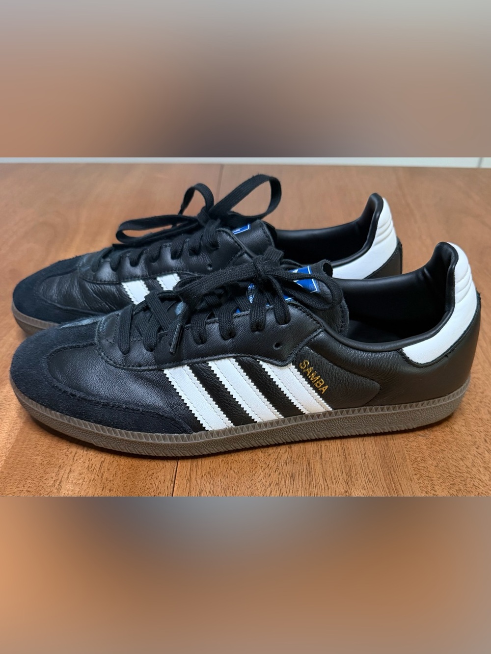 Adidas - Samba OG Classic Leather Sneakers | Black/White/Gum | Men’s Size 10.5